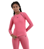 Girl's Recycled Endura Brite Long sleeve Suntop - Fandango Pink & True Navy
