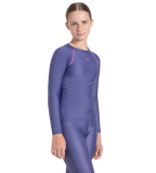 Girl's Endura Brite Long Sleeve Suntop - Hapuna Blue & Neon Violet