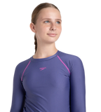 Girl's Endura Brite Long Sleeve Suntop - Hapuna Blue & Neon Violet