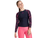 Girl's Endurance 10 Hyperboom Long Sleeve Suntop - True Navy & Electric pink