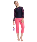 Girl's Endurance 10 Hyperboom Long Sleeve Suntop - True Navy & Electric pink