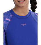 Girl's Endurance 10 Hyperboom Long Sleeve Suntop - True Cobalt & Sweet Purple