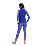 Girl's Endurance 10 Hyperboom Long Sleeve Suntop - True Cobalt & Sweet Purple