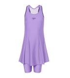 Girl's Endurabrite Racerback Swimdress With Boyleg - Purple Mist & Tillandsia Purple