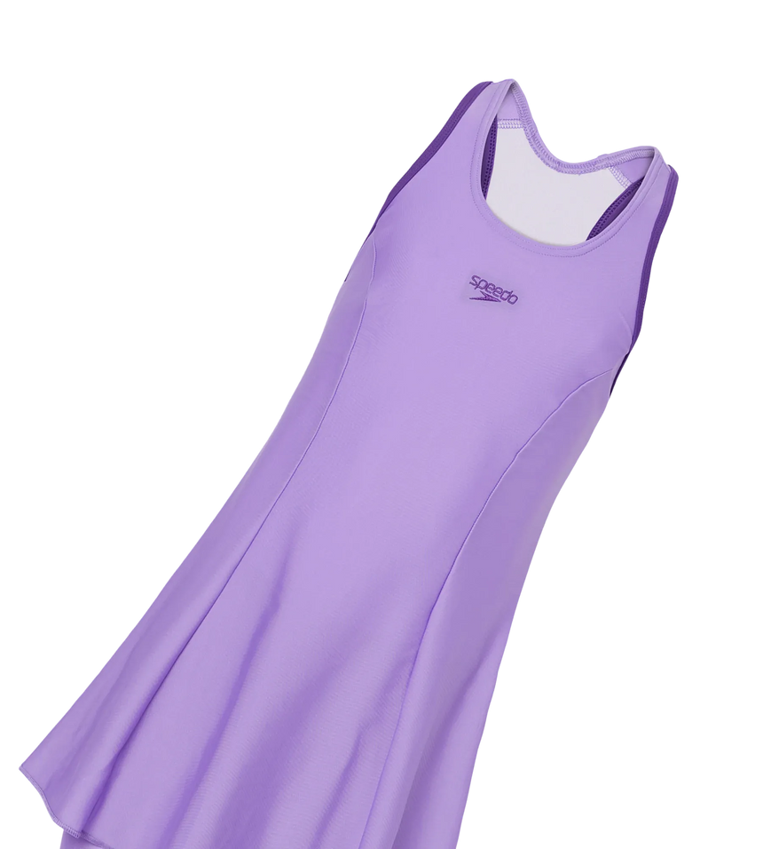 Girl's Endurabrite Racerback Swimdress With Boyleg - Purple Mist & Tillandsia Purple