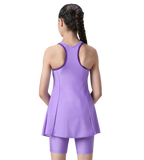 Girl's Endurabrite Racerback Swimdress With Boyleg - Purple Mist & Tillandsia Purple