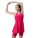 Girl's Enduraflex Racerback Swimdress With Boyleg - Ruby & Pink Lemonade