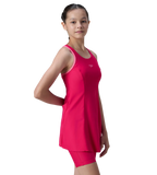 Girl's Enduraflex Racerback Swimdress With Boyleg - Ruby & Pink Lemonade