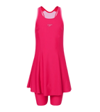 Girl's Enduraflex Racerback Swimdress With Boyleg - Ruby & Pink Lemonade