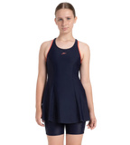 Girl's Endurance10 Racerback Swimdress With Boyleg - True Navy & Coral Sands