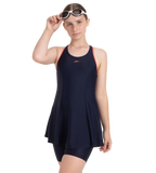 Girl's Endurance10 Racerback Swimdress With Boyleg - True Navy & Coral Sands