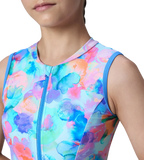 Girl's Endurance10 Printed Closedback Swimdress With Boyleg - Angelic Blue & Periwinkle Blue
