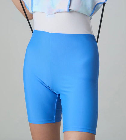 Girl's Endurance10 Printed Closedback Swimdress With Boyleg - Angelic Blue & Periwinkle Blue