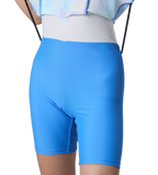 Girl's Endurance10 Printed Closedback Swimdress With Boyleg - Angelic Blue & Periwinkle Blue