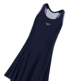 Girl's Endurance10 Racerback Swimdress With Boyleg - True Navy & Purple Mist