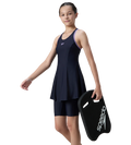 Girl's Endurance10 Racerback Swimdress With Boyleg - True Navy & Purple Mist