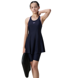 Girl's Endurance10 Racerback Swimdress With Boyleg - True Navy & Purple Mist