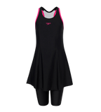 Girl's Endurance10 Racerback Swimdress With Boyleg - Black & Ruby