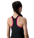 Girl's Endurance10 Racerback Swimdress With Boyleg - Black & Ruby