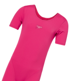 Girl's Endurance+ Short Sleeve Essential U-Back Legsuit - Ruby & Pink Lemonade
