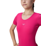 Girl's Endurance+ Short Sleeve Essential U-Back Legsuit - Ruby & Pink Lemonade