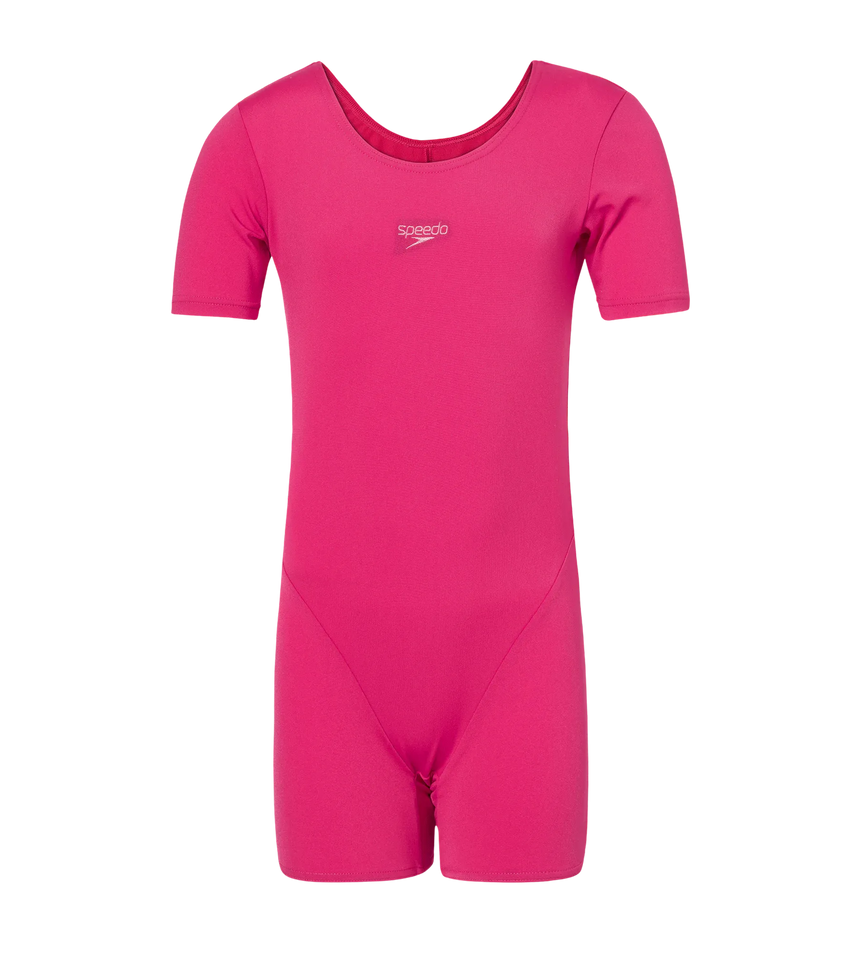Girl's Endurance+ Short Sleeve Essential U-Back Legsuit - Ruby & Pink Lemonade