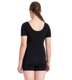 Girl's Endurance+ Sleeved Essential U-Back Legsuit - Black & Hyper Yellow