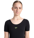 Girl's Endurance+ Sleeved Essential U-Back Legsuit - Black & Hyper Yellow