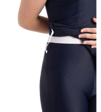 Girl's Endurance10 Sleeved Closedback Swimdress With Boyleg - True Navy, Neon Violet & Arctic Glass