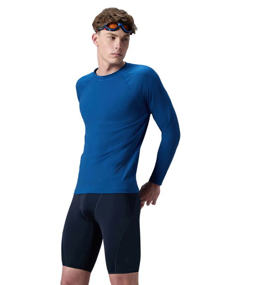 Men's Endurance+ Long Sleeve Performance Suntop - Aegean Denim & True Navy