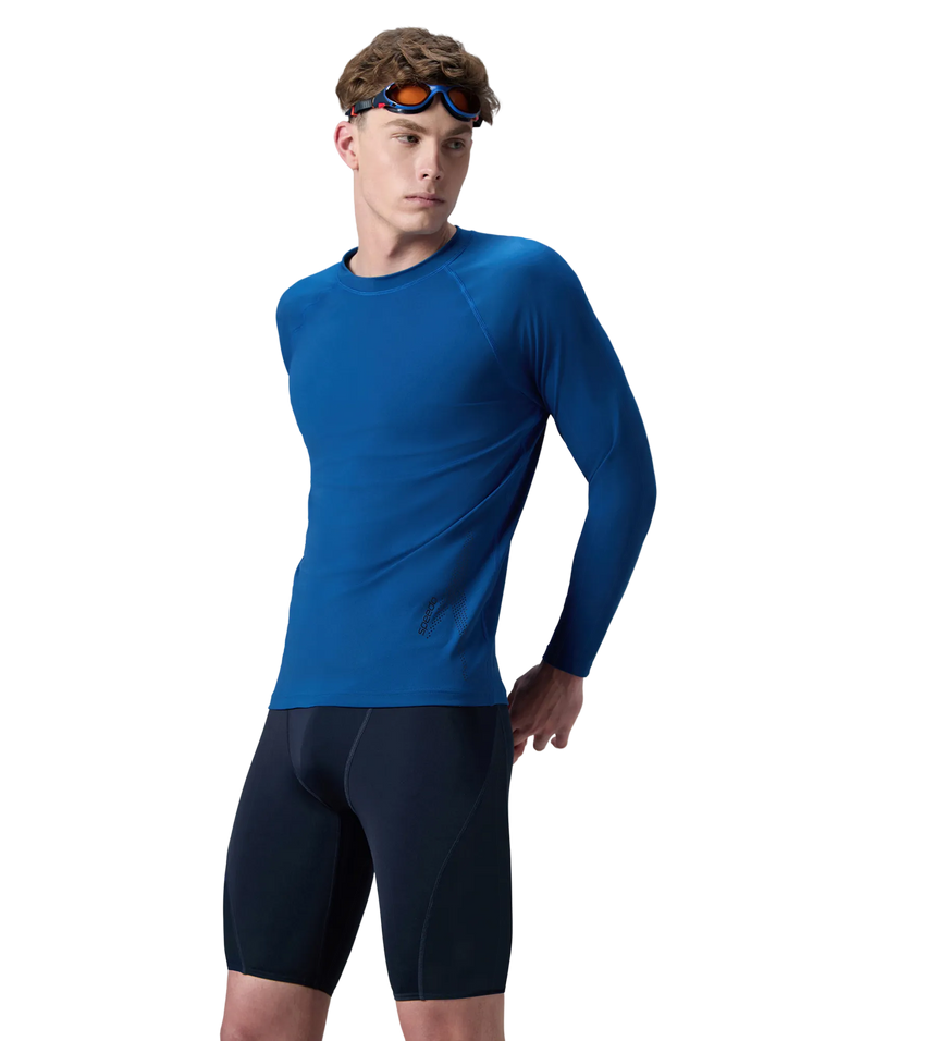 Men's Endurance+ Long Sleeve Performance Suntop - Aegean Denim & True Navy