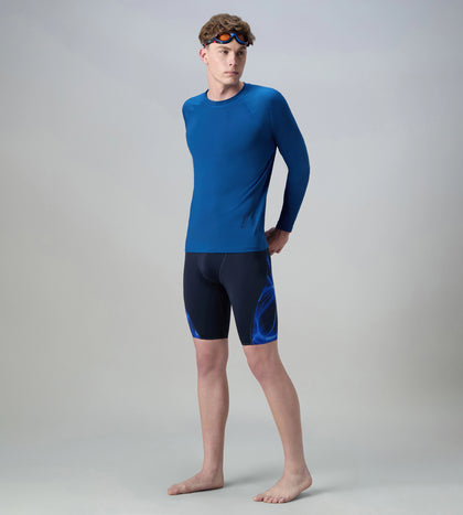 Men's Endurance+ Long Sleeve Performance Suntop - Aegean Denim & True Navy