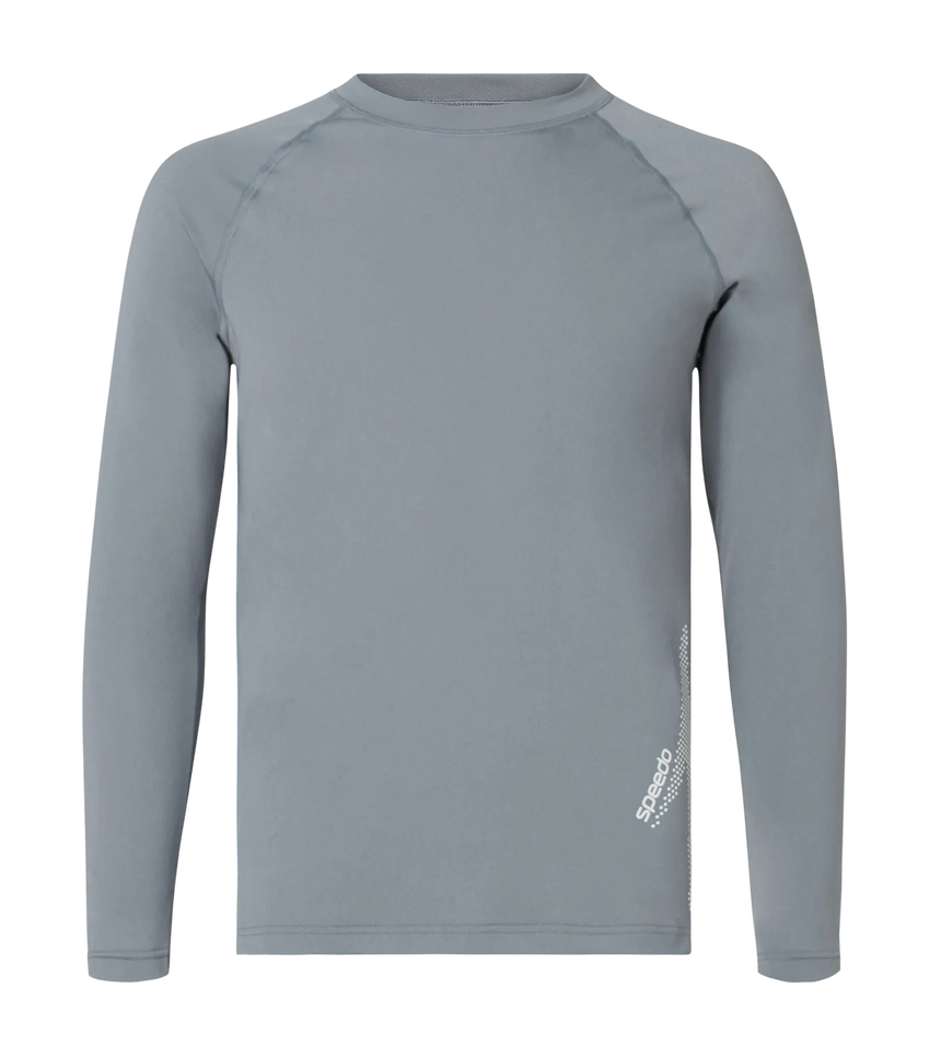 Men's Endurance+ Long Sleeve Performance Suntop - Coin Grey & White