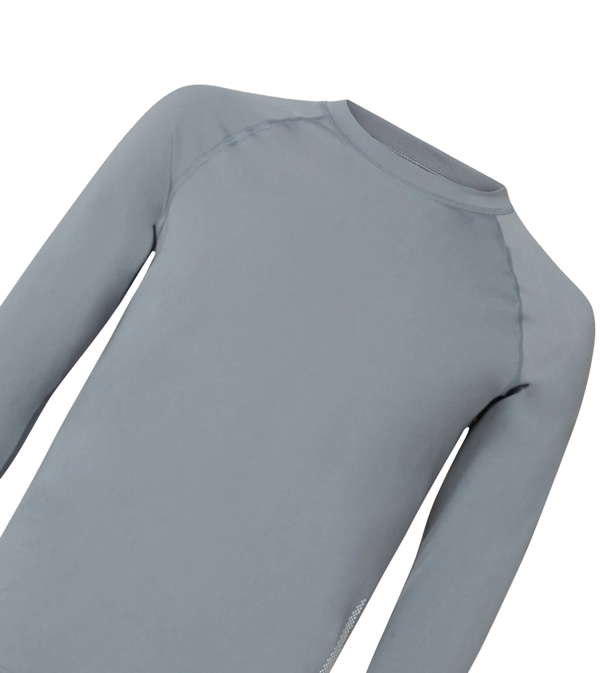 Men's Endurance+ Long Sleeve Performance Suntop - Coin Grey & White