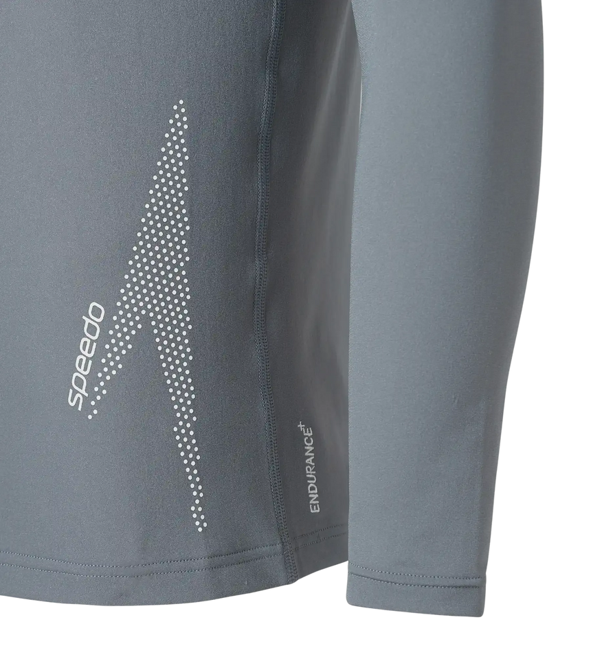 Men's Endurance+ Long Sleeve Performance Suntop - Coin Grey & White