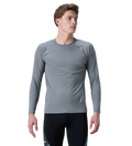 Men's Endurance+ Long Sleeve Performance Suntop - Coin Grey & White