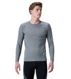 Men's Endurance+ Long Sleeve Performance Suntop - Coin Grey & White
