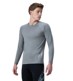 Men's Endurance+ Long Sleeve Performance Suntop - Coin Grey & White