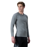 Men's Endurance+ Long Sleeve Performance Suntop - Coin Grey & White