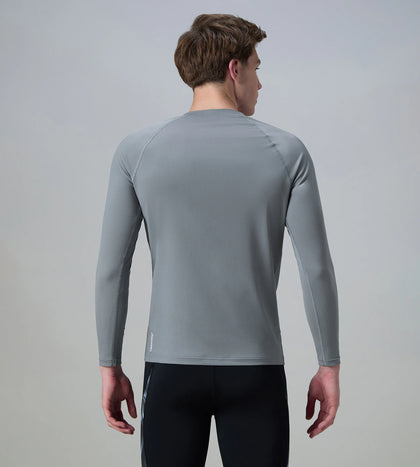 Men's Endurance+ Long Sleeve Performance Suntop - Coin Grey & White
