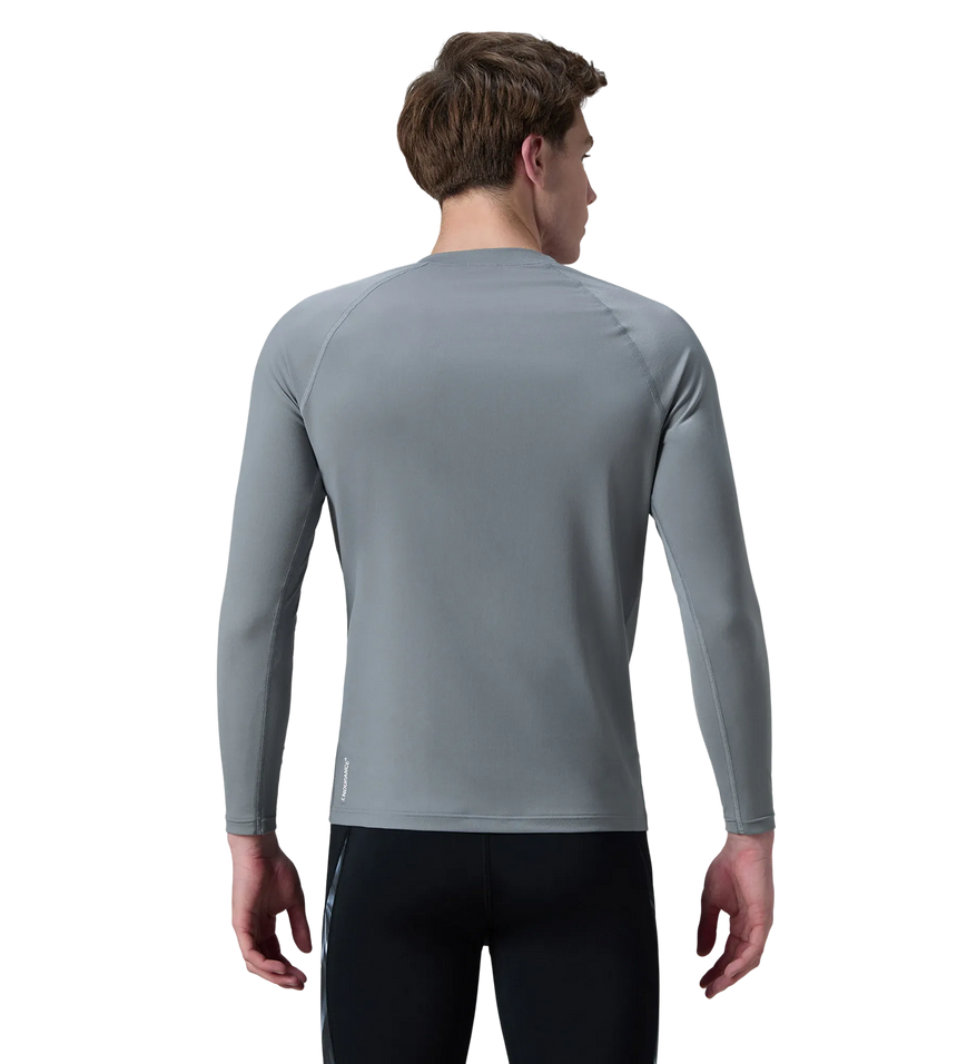 Men's Endurance+ Long Sleeve Performance Suntop - Coin Grey & White