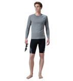 Men's Endurance+ Long Sleeve Performance Suntop - Coin Grey & White