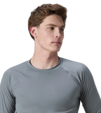 Men's Endurance+ Long Sleeve Performance Suntop - Coin Grey & White