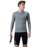 Men's Endurance+ Long Sleeve Performance Suntop - Coin Grey & White