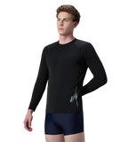 Men's Endurance+ Long Sleeve Performance Suntop - Black & Evening Grey