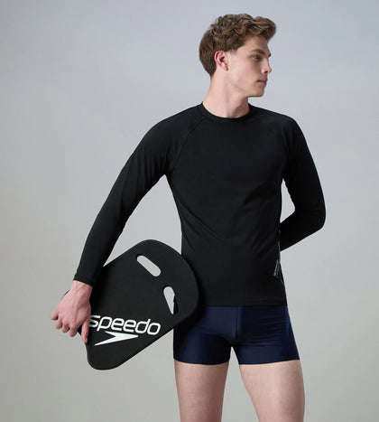 Men's Endurance+ Long Sleeve Performance Suntop - Black & Evening Grey