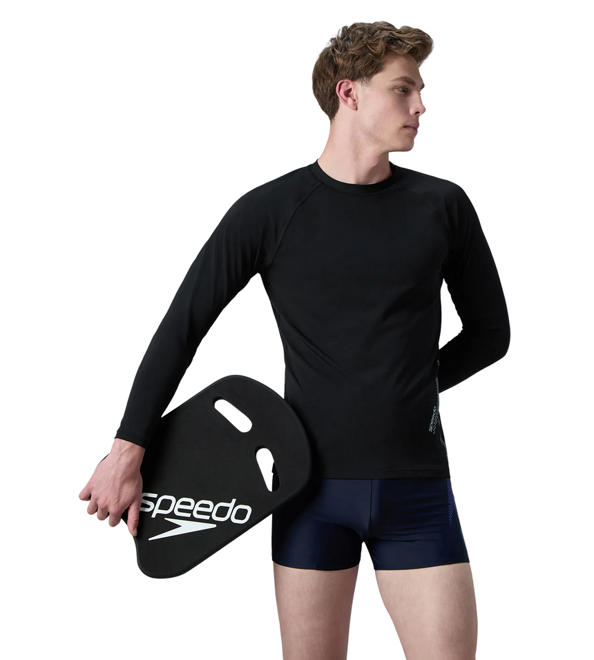 Men's Endurance+ Long Sleeve Performance Suntop - Black & Evening Grey