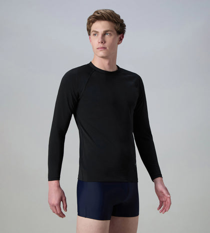 Men's Endurance+ Long Sleeve Performance Suntop - Black & Evening Grey