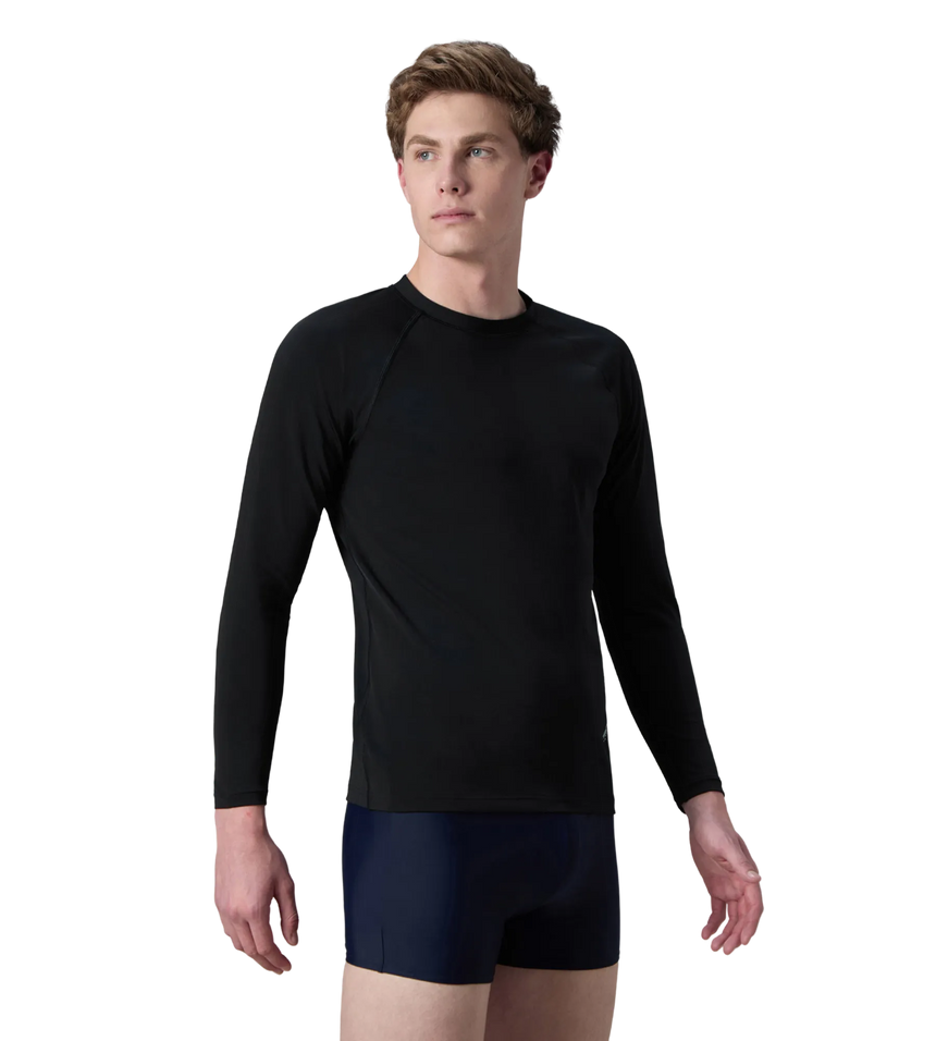 Men's Endurance+ Long Sleeve Performance Suntop - Black & Evening Grey