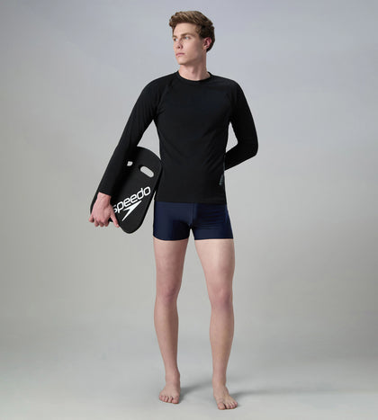 Men's Endurance+ Long Sleeve Performance Suntop - Black & Evening Grey